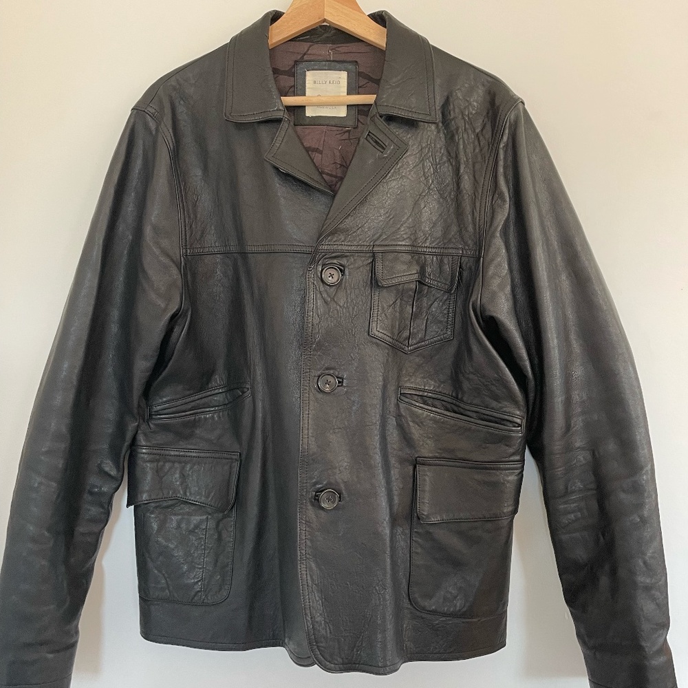 Billy Reid Black Italian Calfskin Jacket